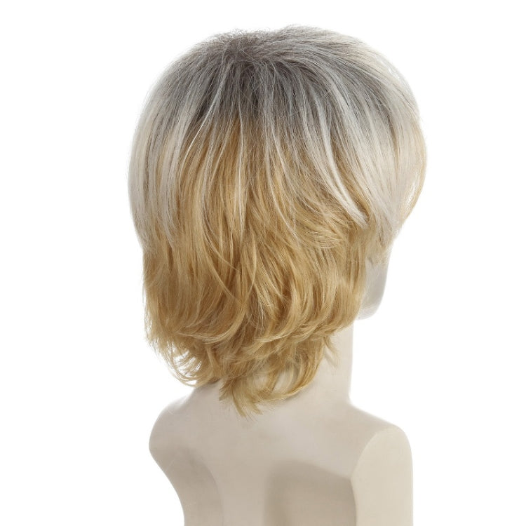 Light Blond Short Hair Men Chemical Fiber Wig