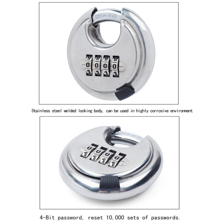 Stainless Steel Password Padlock 304 Waterproof And Rust-Proof Outdoor Courtyard Door Cabinet Lock Round Cake Lock
