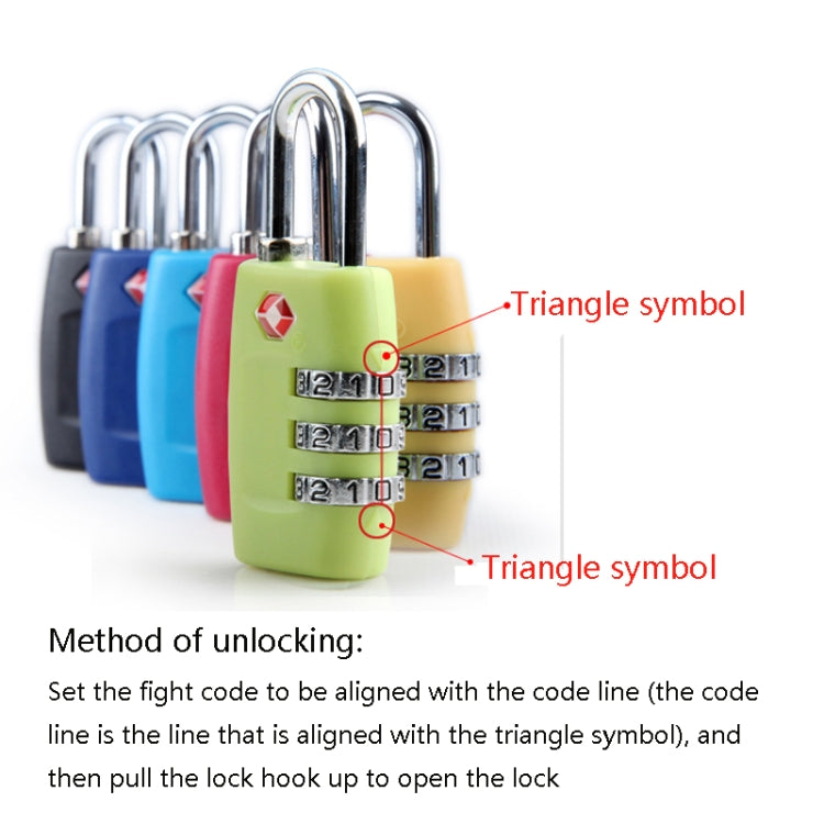 Customs Luggage Lock Overseas Travel Luggage Zipper Lock Plastic TSA Code Lock