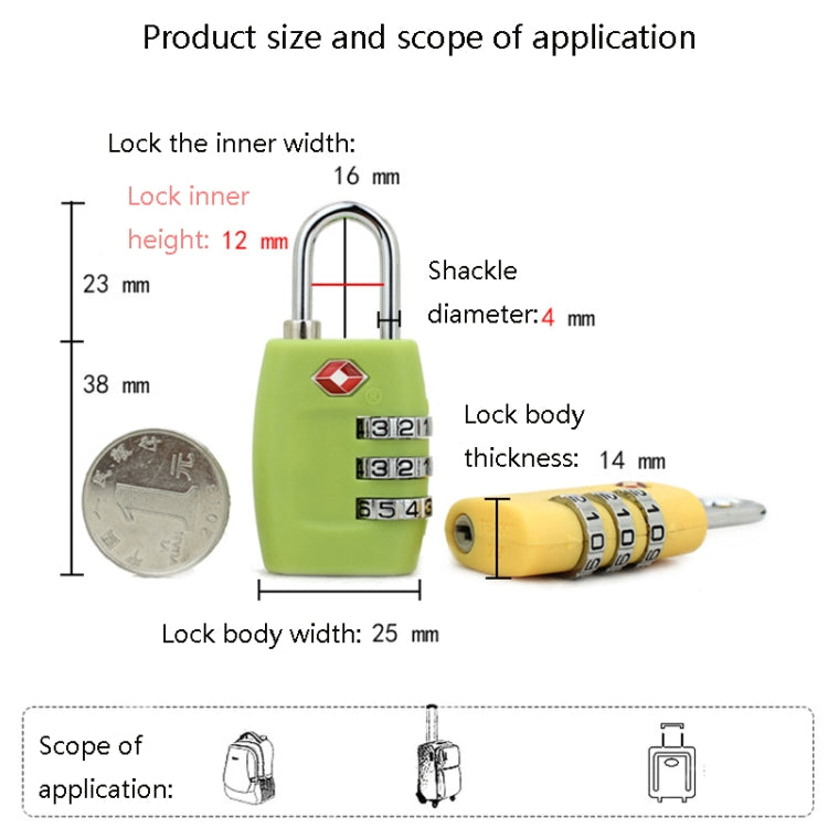 Customs Luggage Lock Overseas Travel Luggage Zipper Lock Plastic TSA Code Lock