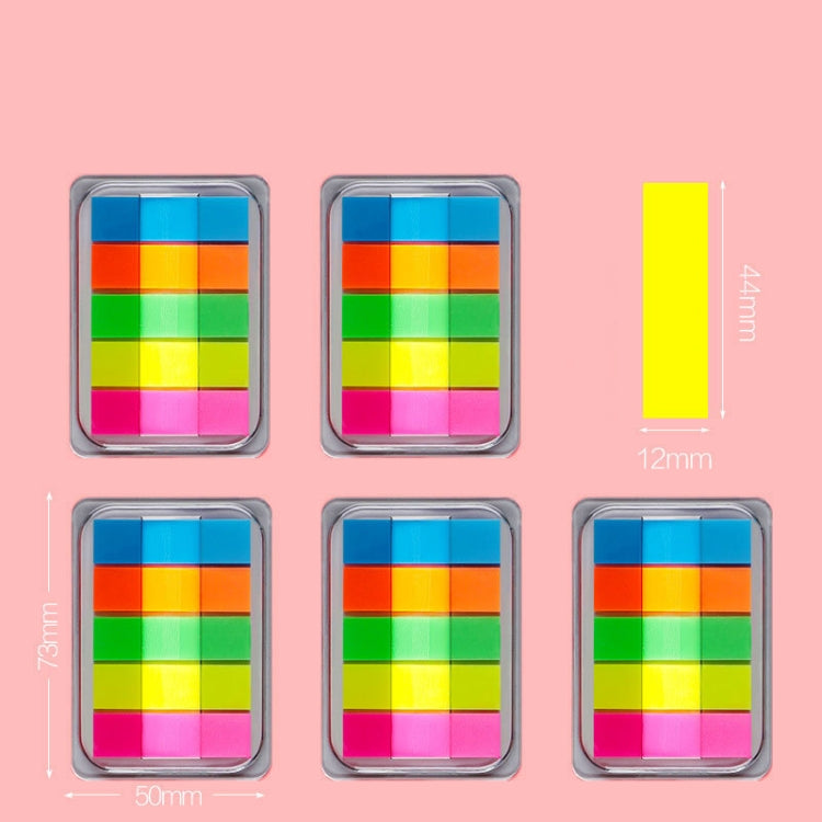 5pcs Fluorescent Transparent Small Sticker Note Indicator Label Index Sticker