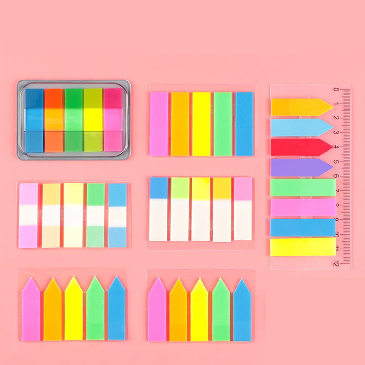 5pcs Fluorescent Transparent Small Sticker Note Indicator Label Index Sticker