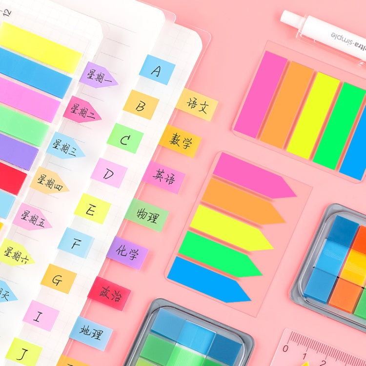5pcs Fluorescent Transparent Small Sticker Note Indicator Label Index Sticker