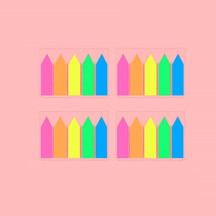 5pcs Fluorescent Transparent Small Sticker Note Indicator Label Index Sticker