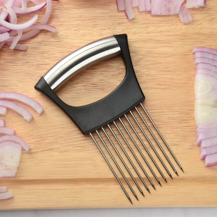 Stainless Steel Onion Fork Holder Pin Kitchen Vegetable Slicing Aid