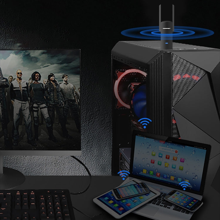 COMFAST CF-924AC V2 1200Mbps Dual Frequency Gigabit USB Computer WIFI Receiver High Power Wireless Network Card