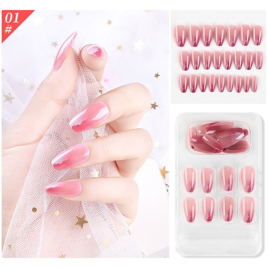 5 Sets Wear Nail Art Christmas Ballet Fake Nails Finished Product Removable Wear Nail