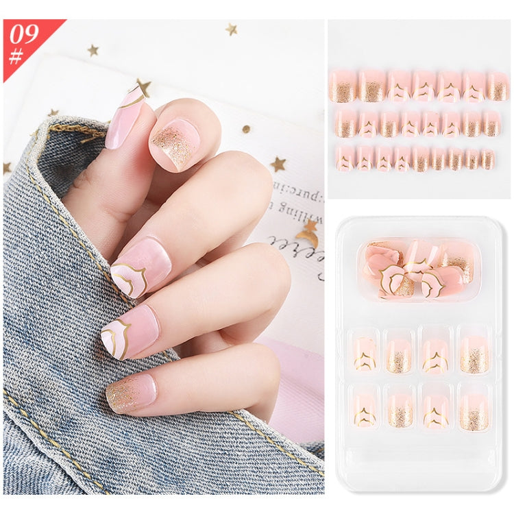 5 Sets Wear Nail Art Christmas Ballet Fake Nails Finished Product Removable Wear Nail