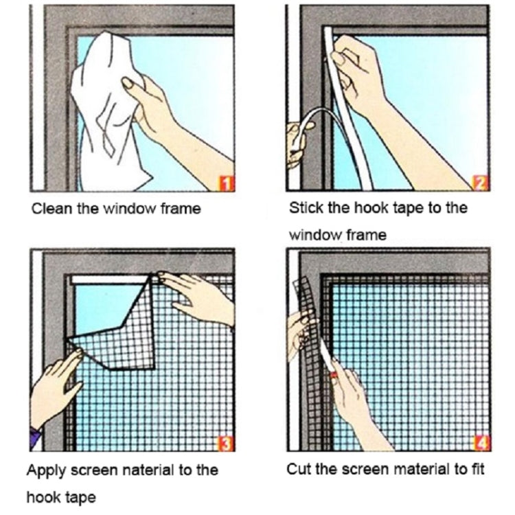 DIY Fly Mosquito Bug Mesh Window Screen Self-adhesive Anti-mosquito Net