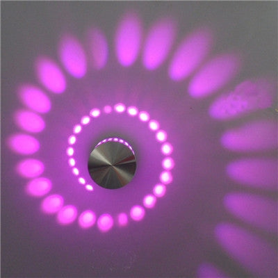 3W Modern Interior Creative Spiral Round Wall Lamp for Club, KTV, Corridor, Aisle, Background Wall Decoration Lamp