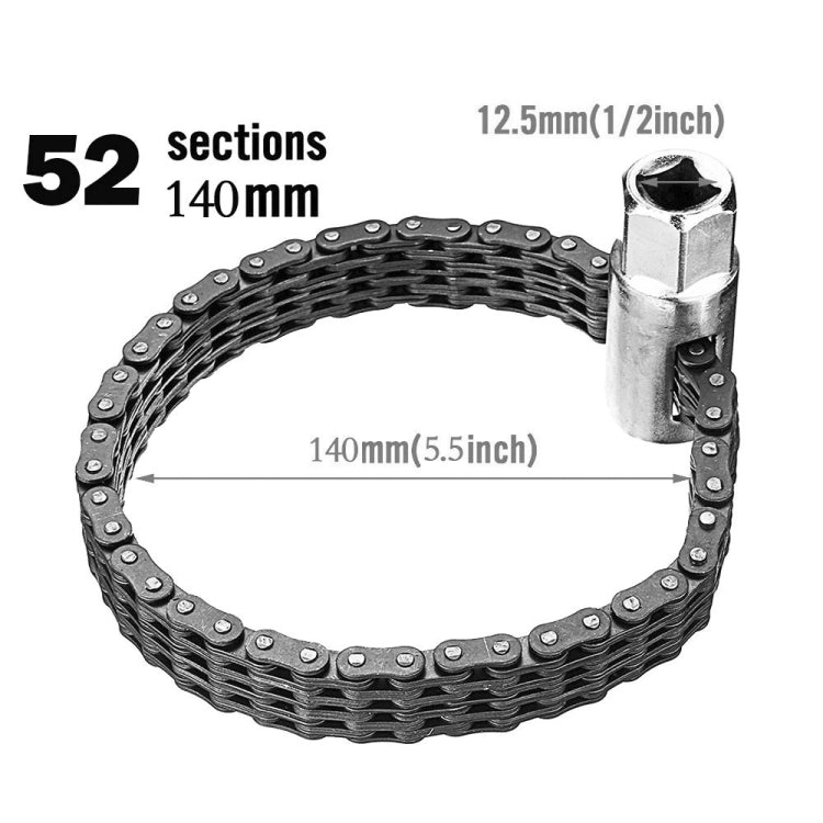 Oil Filter Chain Wrench Spanner Remover Adjustable Auto Repair Tool