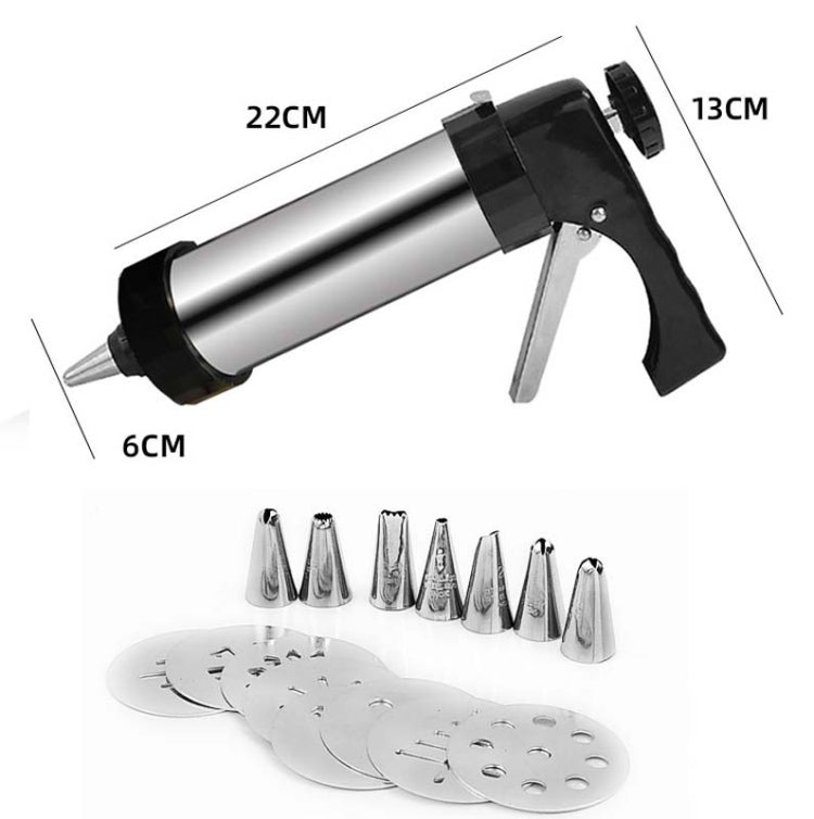 Multi-Function Stainless Steel Piping Gun Set Cookie Biscuits Hand Pressing Biscuit Machine Household DIY Baking Tools