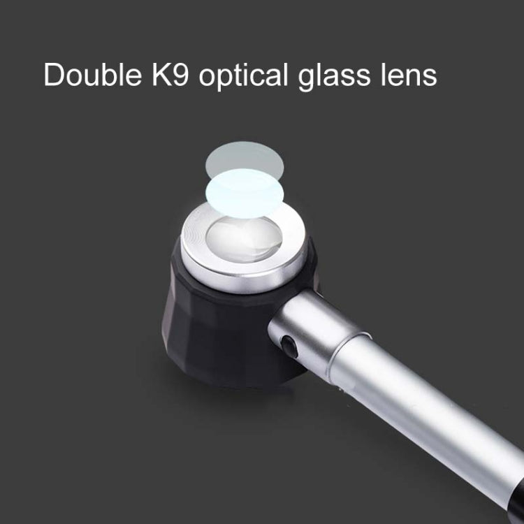 Handheld With Scale With 3 Lights 45 Times Magnifying Glass High-Definition Double Lens Magnifying Glass