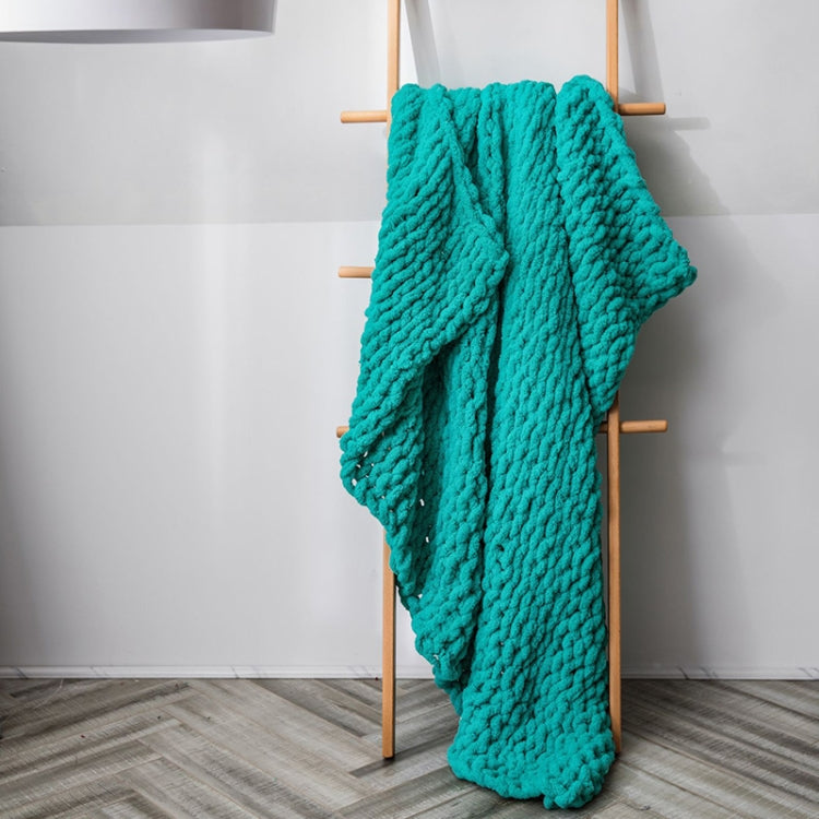 Handmade Thick Wool Knitted Blanket Sofa Chenille Stick Knitted Blanket