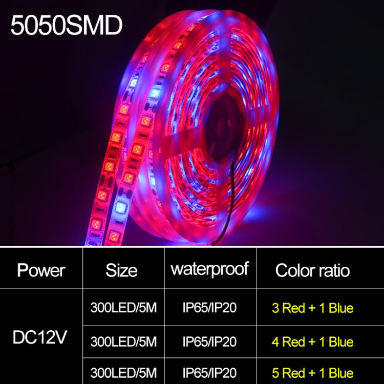 5m 300 LEDs SMD 5050 Full Spectrum LED Strip Light Fitolampy Grow Lights for Greenhouse Hydroponic Plant