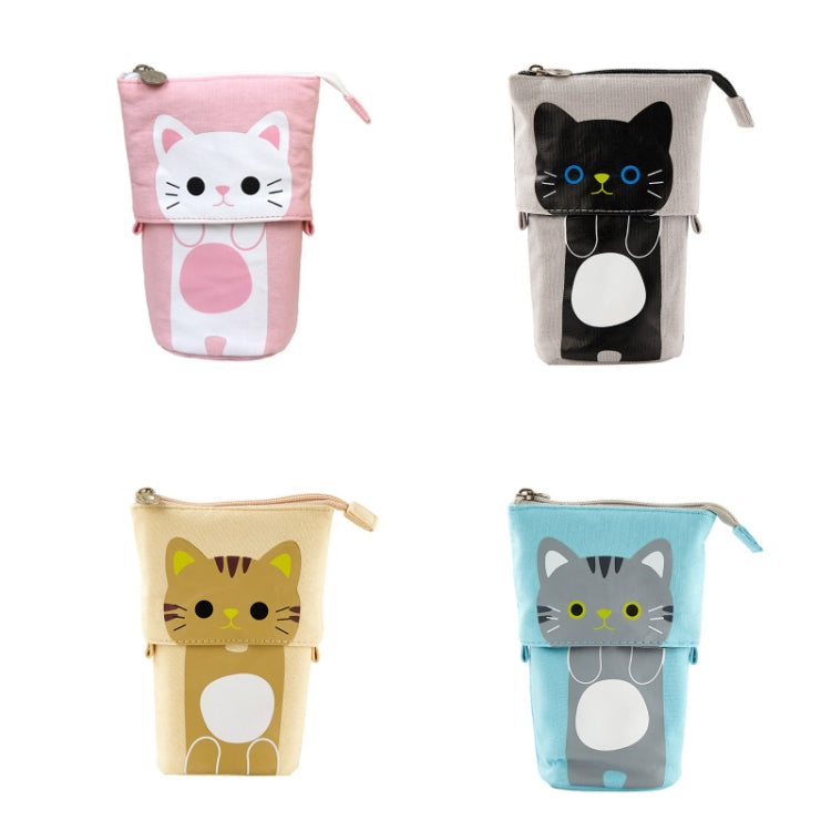 Corduroy Retractable Drop-Down Pencil Case Student Stationery Storage Bag