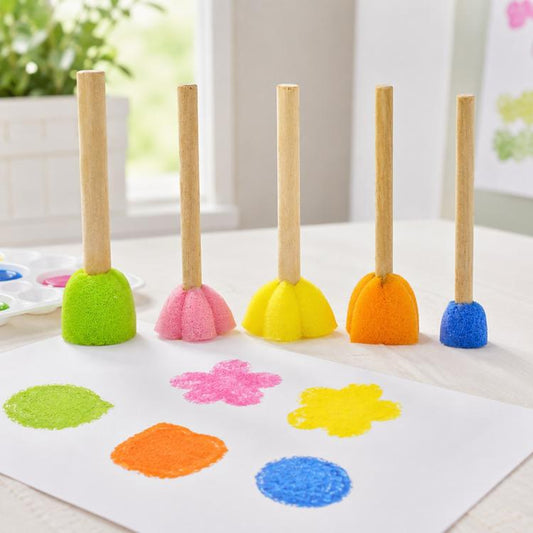 5 in 1 Sponge Stamp DIY Graffiti Items For Children, 10 Packs Mushroom Stick