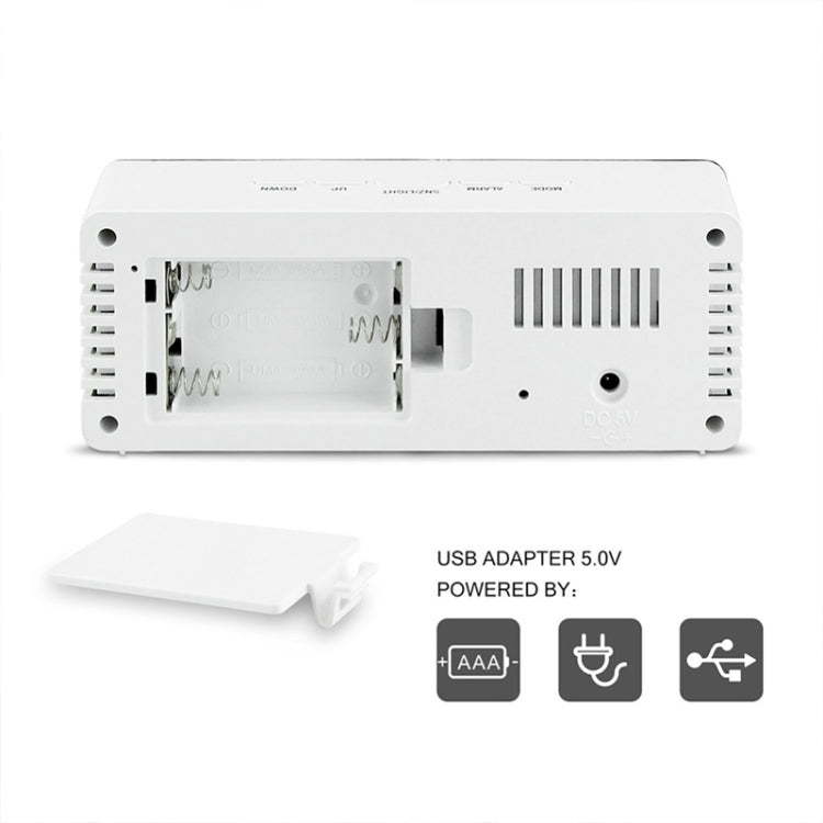 LED Mirror Alarm Clock Digital Snooze Table Clock Electronic Time Temperature Large Display with Wake Up Light