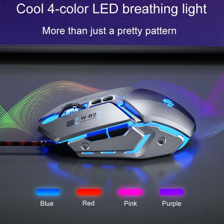 Inphic W-02 6 Keys Home Office Luminous Macro Programming USB Computer Mechanical Game Wired Mouse