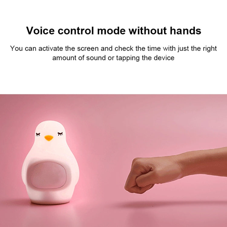 Creative Multifunctional Penguin Silicone Cute Beans Wake Children Sleeping LED Electronic Alarm Clock
