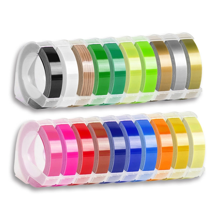 CIDY 9mm 3D Embossed Manual Label Tape, Suitable Label Machine DYMO1610 / Motex1540 Sticker Printer