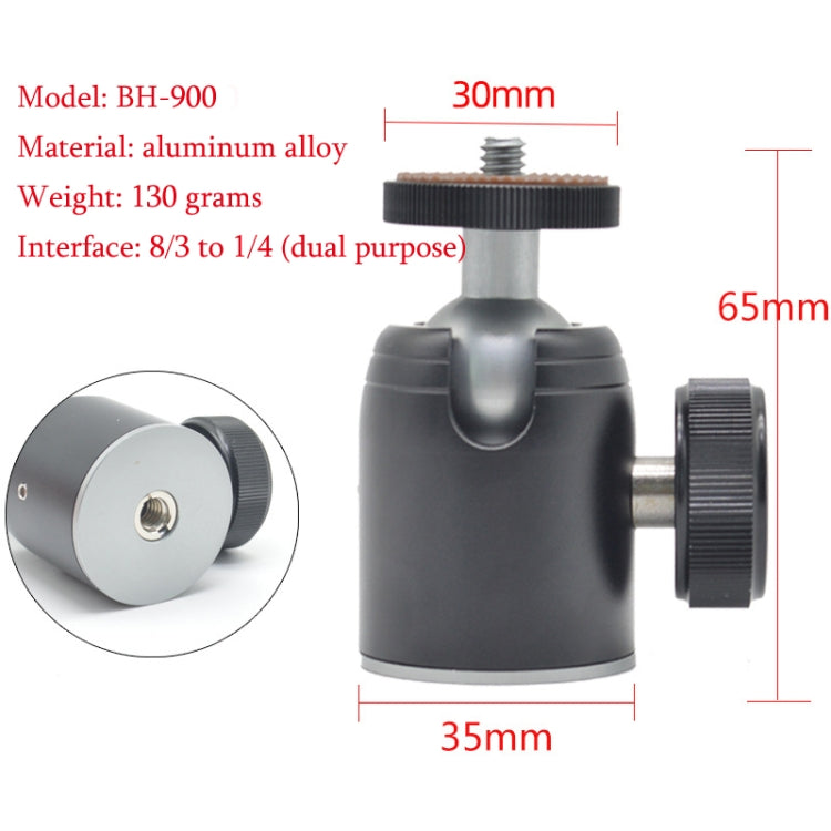 Mini Desktop Aluminum Alloy Tripod Mini Ball Head 360 Degree Pan 90 Degree Tilt Tripod