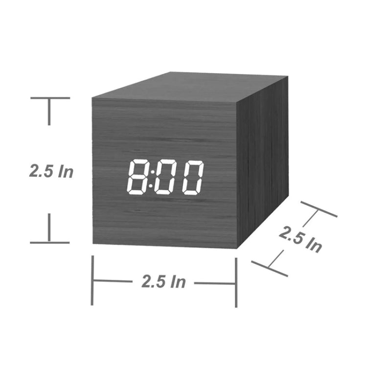 Multicolor Sounds Control Wooden Clock Modern Digital LED Desk Alarm Clock Thermometer Timer