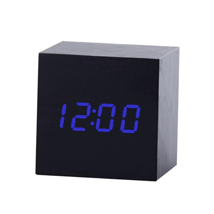 Multicolor Sounds Control Wooden Clock Modern Digital LED Desk Alarm Clock Thermometer Timer