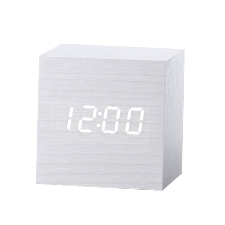 Multicolor Sounds Control Wooden Clock Modern Digital LED Desk Alarm Clock Thermometer Timer