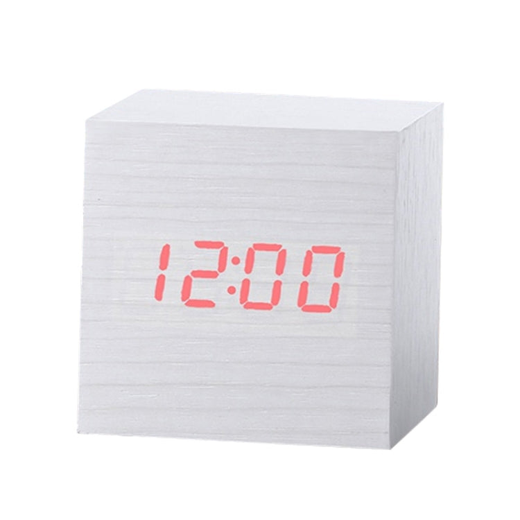 Multicolor Sounds Control Wooden Clock Modern Digital LED Desk Alarm Clock Thermometer Timer