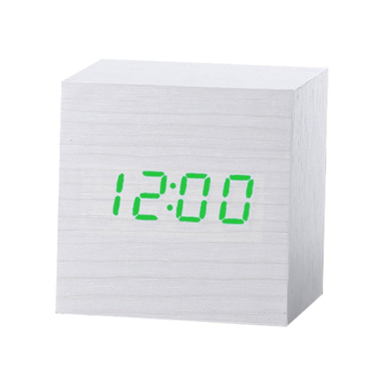 Multicolor Sounds Control Wooden Clock Modern Digital LED Desk Alarm Clock Thermometer Timer