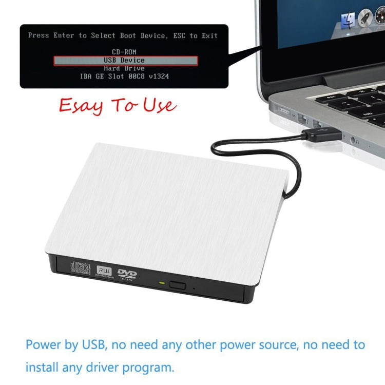 Slim External USB 3.0 DVD RW CD Writer Drive Burner Reader Player For Laptop PC