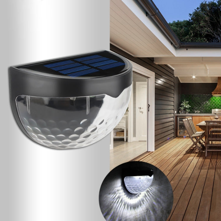 2 PCS LED Solar Wall Light Outdoor Semicircular Fence Garden Lawn Light