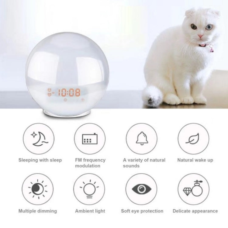 Alexa Voice-Activated Electronic Alarm Clock Sunrise Wake Up Night Light Support Smart APP Control,