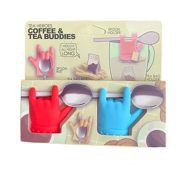 2pcs Little Finger Shape Tea Heroes Teaspoon Holder ，Random Color Delivery