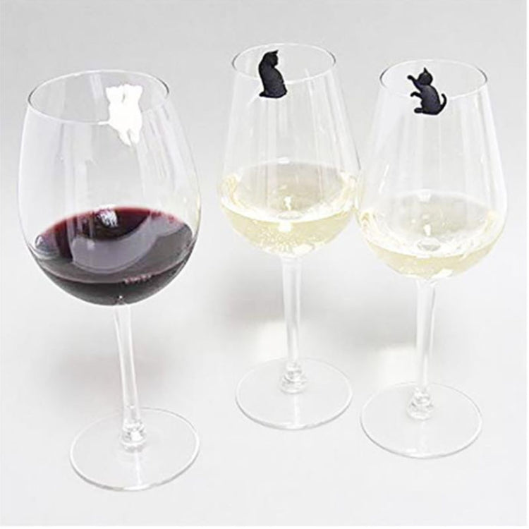6pcs / Set Cat Drinks Wine Glass Marker Recognizer Tea Bag Hanging