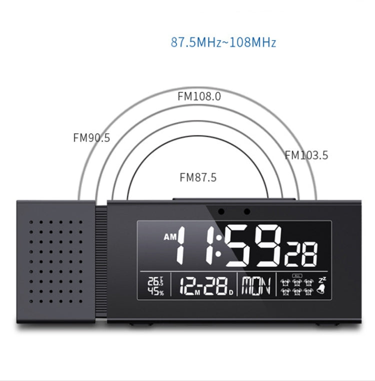 TS-P30 Multifunctional Night Light Alarm Digital Clock with FM Radio & Temperature / Humidity Display & IR Sensor Function