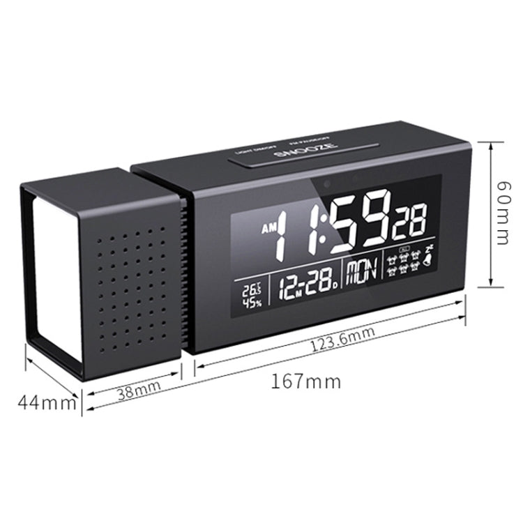 TS-P30 Multifunctional Night Light Alarm Digital Clock with FM Radio & Temperature / Humidity Display & IR Sensor Function