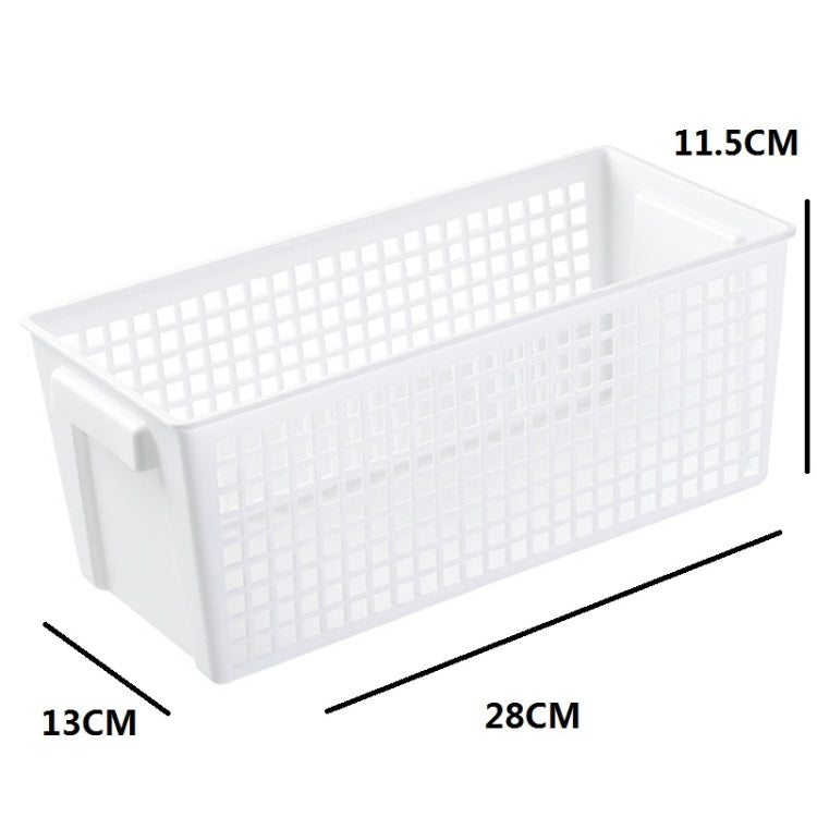 Desktop Snacks & Sundries Storage Basket Rectangular Plastic Storage Basket, Small （White）, Small （Light Green）, Large (White), Large（Llight Green）
