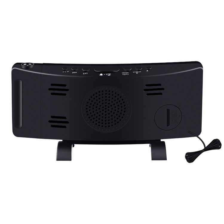 Three-color Projection Radio Alarm Clock USB Digital Alarm Clock Thermometer & Hygrometer