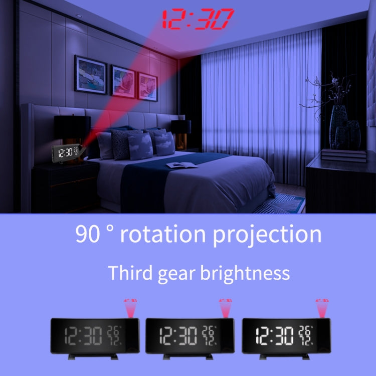 Three-color Projection Radio Alarm Clock USB Digital Alarm Clock Thermometer & Hygrometer