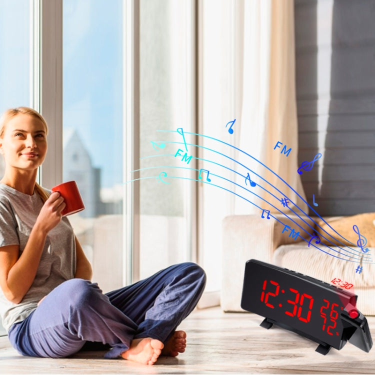 Three-color Projection Radio Alarm Clock USB Digital Alarm Clock Thermometer & Hygrometer