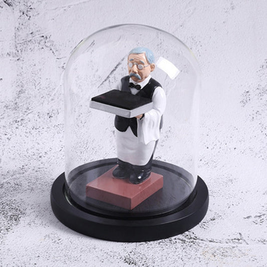 Watch Shelf Support Decorative Ornaments Watch Storage Box Display Stand, Large Old Butler + Black Cover, Small Astronaut + Black Cover, Large Astronaut + Black Cover, Small Old Butler + White Cover, Large Old Butler + White Cover