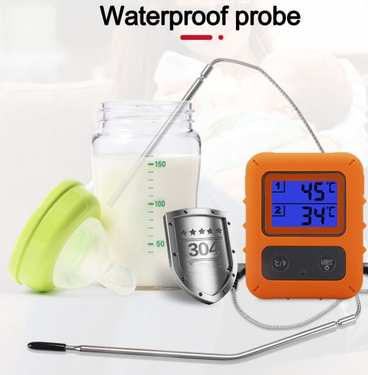 Wireless Food Thermometer Household Touch Screen BBQ Dual-Channel Kitchen  Thermometer