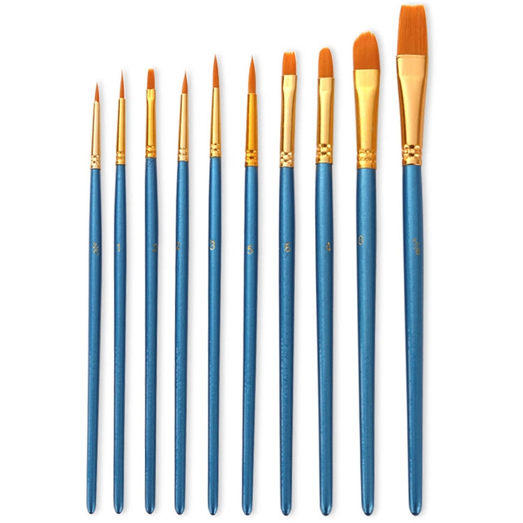 ZHU TING 10 in 1 Pearl Rod Nylon Hair Combination Brush Oil Paint Brush