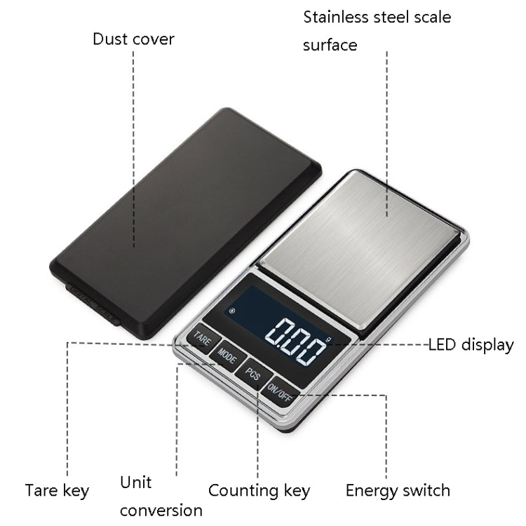 Kitchen Stainless Steel Mini Portable Scale High Precision Jewelry Scale Electronic Scale