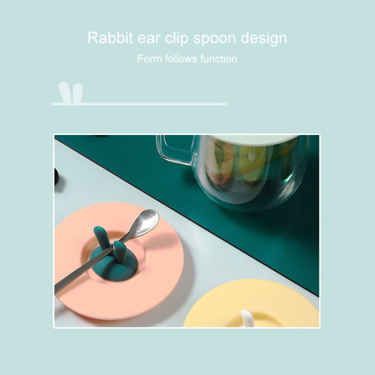 Food Grade Bunny Ears Shape Silicone Cup Lid Sealing Lid Cartoon Mug Dustproof Leak-Proof Lid