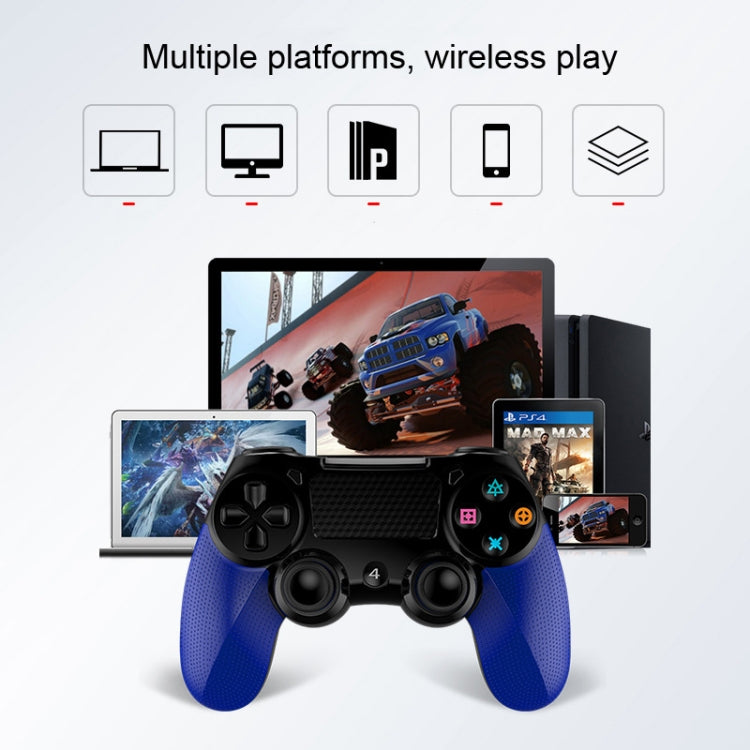 2 PCS Bluetooth Wireless Gamepad Touch Screen With Light Audio Dual Vibration Controller For PS4