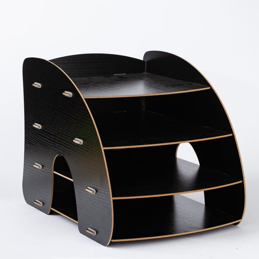 Office Supplies Curved Desktop A4 Storage Box Wooden File Rack Data Rack Shelf