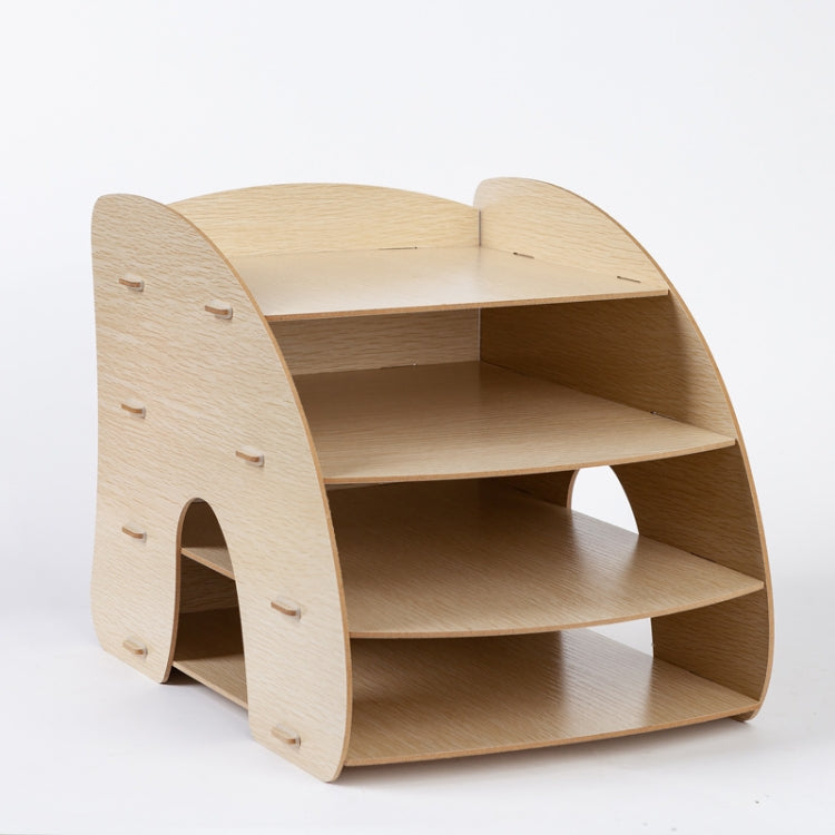 Office Supplies Curved Desktop A4 Storage Box Wooden File Rack Data Rack Shelf